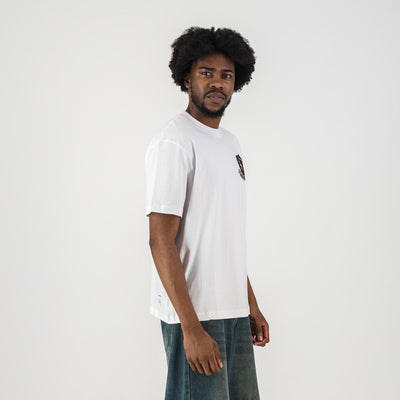 Official Springboks Rugby Shield Badge Crew Neck T-Shirt - White Cotton