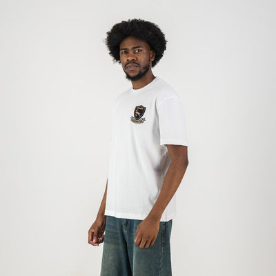 Official Springboks Rugby Shield Badge Crew Neck T-Shirt - White Cotton