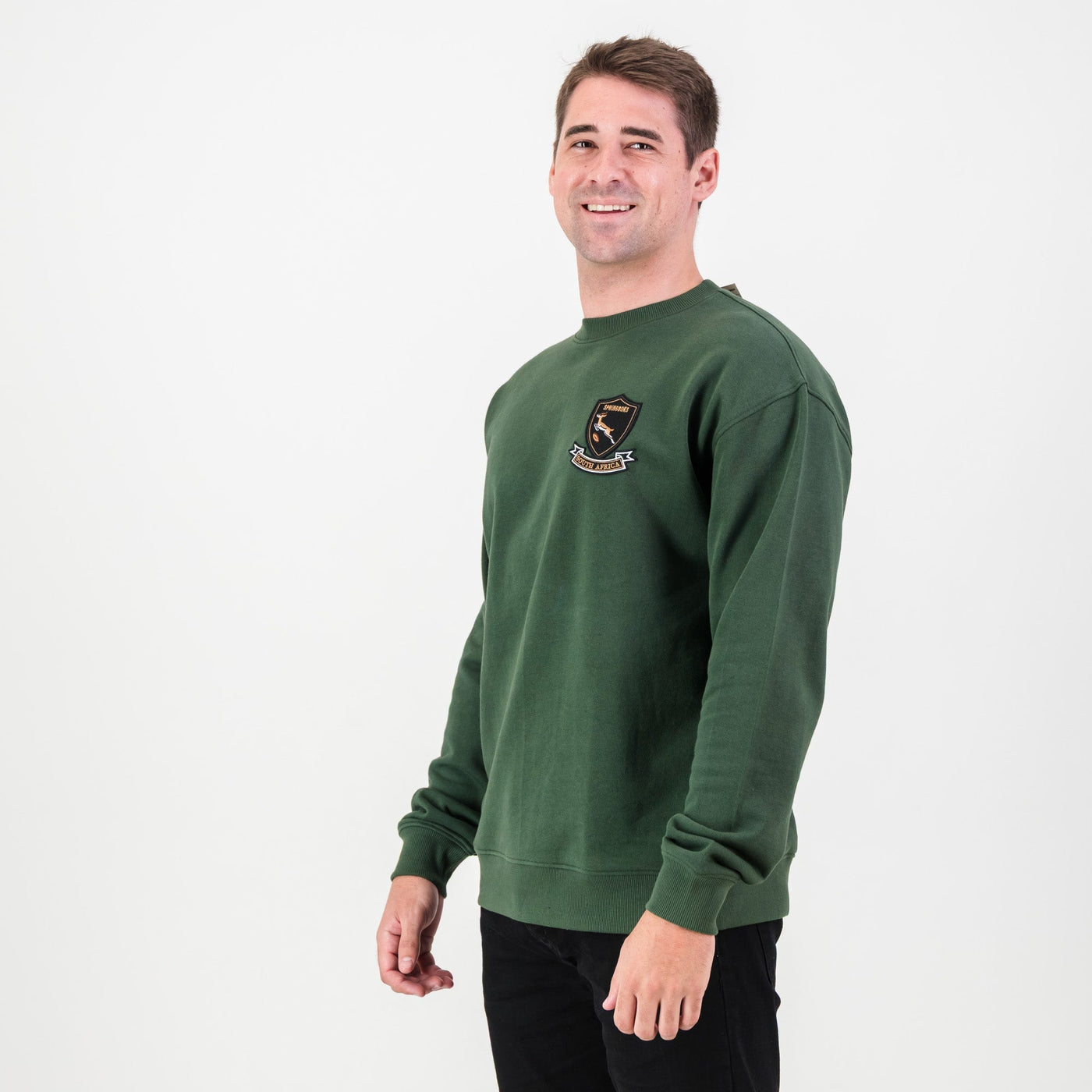 Official Springboks Shield Crew Sweat - Heavyweight Cotton French Terry