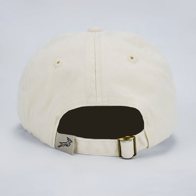 Springboks Shield Dad Cap - Ivory Cotton Twill Adjustable Rugby Fan Hat