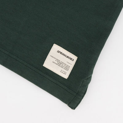 Springboks Shield Polo: Classic Green 100% Cotton Pique Rugby Fan Shirt