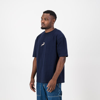 Navy Springboks Small Logo Boxy Tee V2 - Premium Cotton Fan Shirt