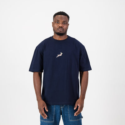 Navy Springboks Small Logo Boxy Tee V2 - Premium Cotton Fan Shirt