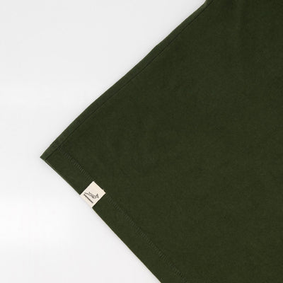 Springboks Men's Military Olive Premium Cotton Crew Neck T-Shirt - Embroidered Shield