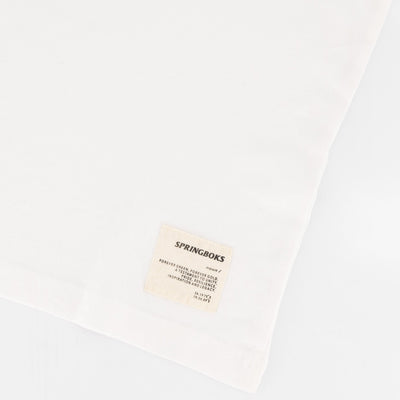 Springboks Embroidered Head Bok White Regular Crew Neck Cotton Tee