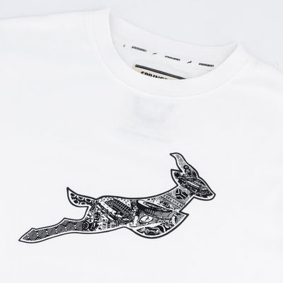 Springboks Infill Crew Tee: Soft Cotton Rugby Fan Tee, Iconic Doodle Design
