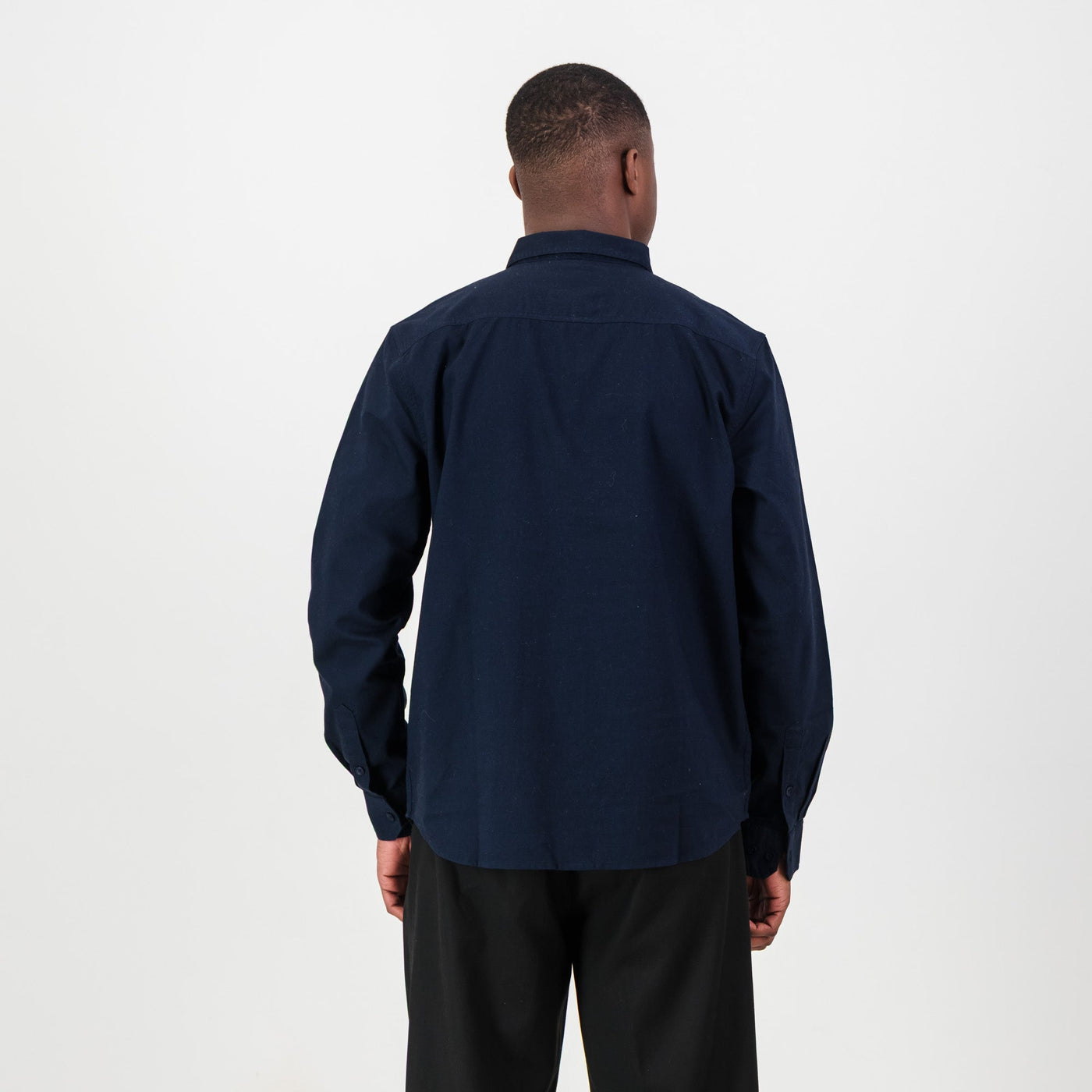 Springboks Navy Tailored Long Sleeve Oxford Shirt - Premium Cotton Comfort