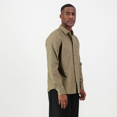 Springboks Classic Tailored Taupe Oxford Shirt: Premium Cotton, Long Sleeve, Durable Style