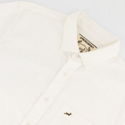 Springboks Tailored White Oxford Shirt: Premium Cotton, Long-Sleeve, Smart Casual Style