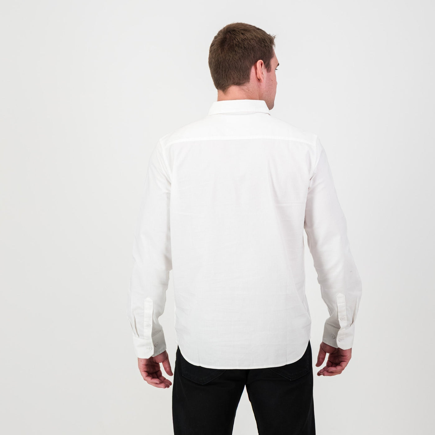 Springboks Tailored White Oxford Shirt: Premium Cotton, Long-Sleeve, Smart Casual Style
