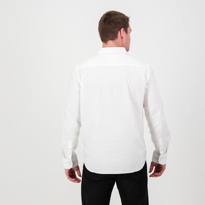 Springboks Tailored White Oxford Shirt: Premium Cotton, Long-Sleeve, Smart Casual Style