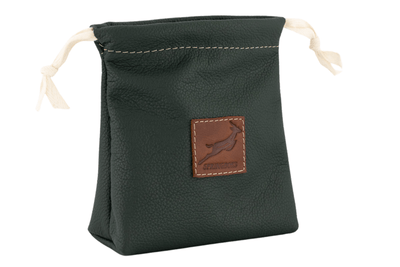 Premium Springboks Leather Drawstring Pouch - OS Green Golf Tee Bag