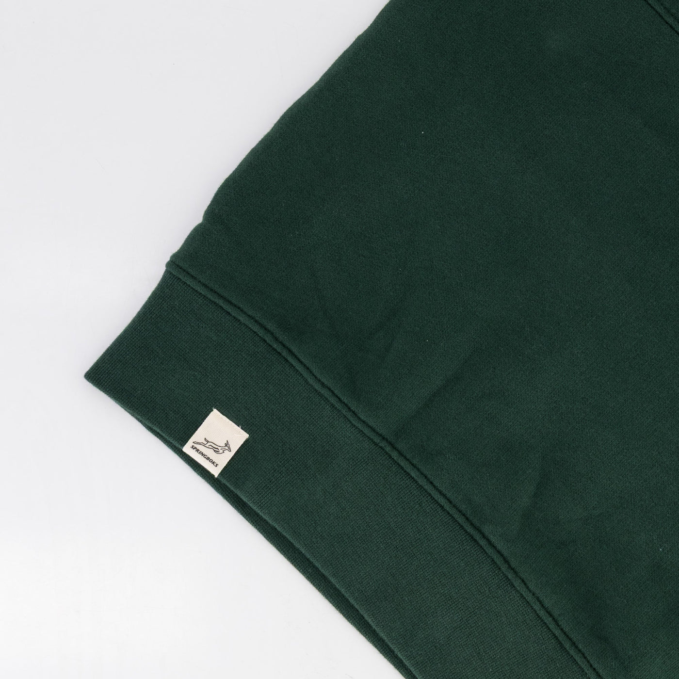 Springboks Rugby Fan Quarter Zip Sweatshirt - OS Green Heavyweight Cotton