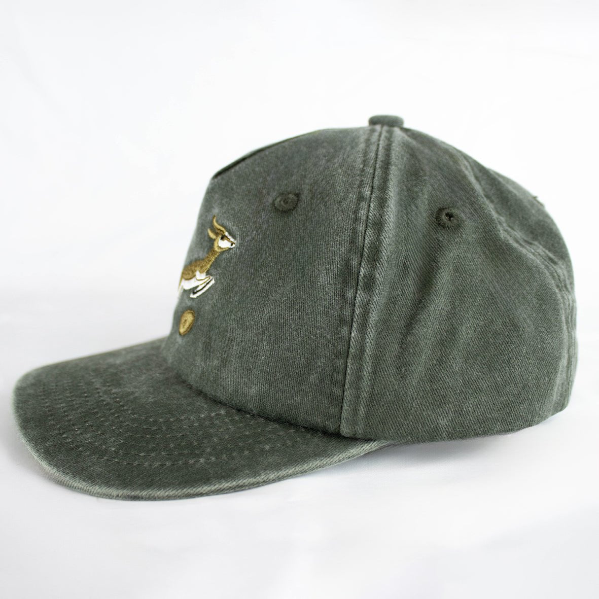Official Springboks Rugby Fan Cap: Distressed Military Olive, Adjustable Cotton Twill