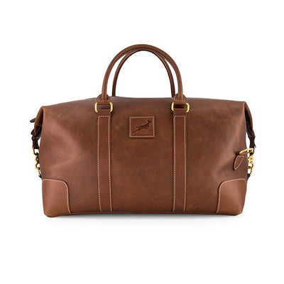 Premium Genuine Leather Springboks Weekender Duffle Bag - Durable Travel Holdall