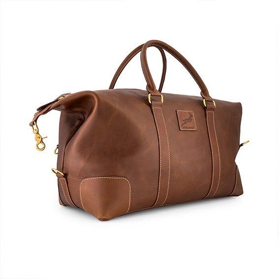 Premium Genuine Leather Springboks Weekender Duffle Bag - Durable Travel Holdall