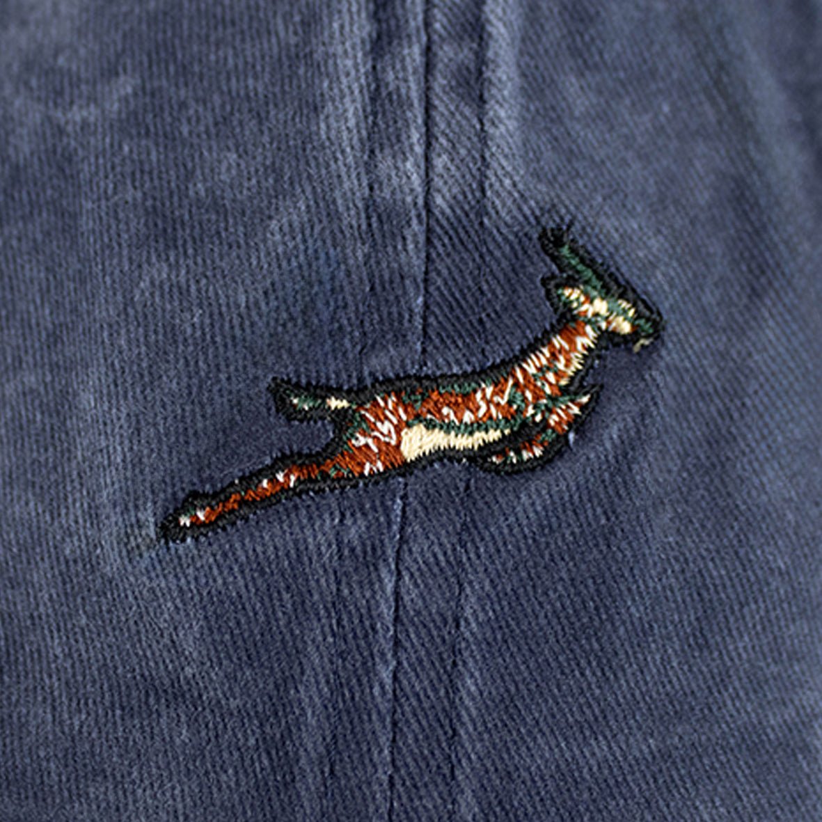 Official Springboks Winter Rugby Pop Badge Dad Cap - Navy Blue Cotton Twill