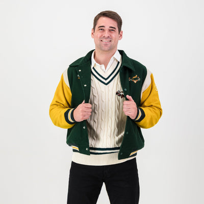 Springboks Wool Bomber Jacket: Premium Varsity Rugby Fan Apparel with Iconic Crest