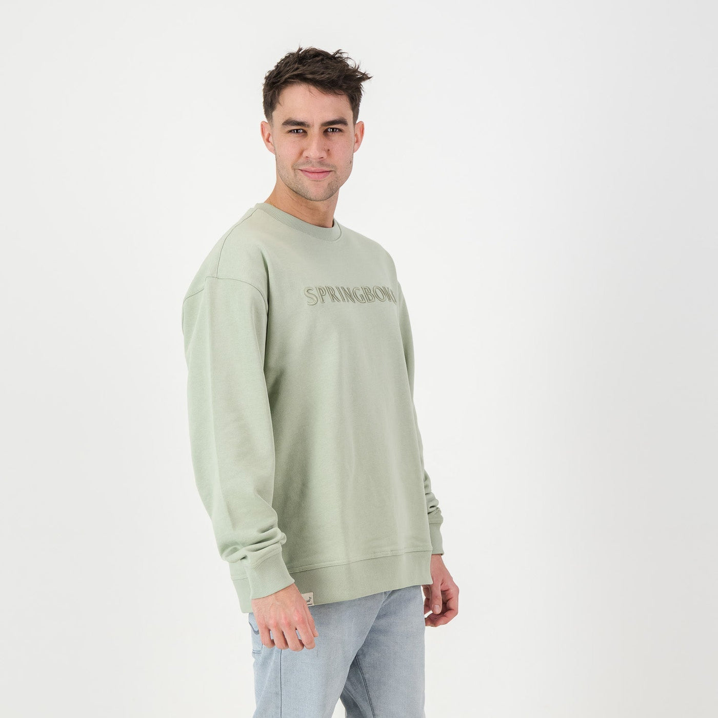 Springboks Desert Sage Crew Sweatshirt - Premium Cotton French Terry Rugby Fanwear