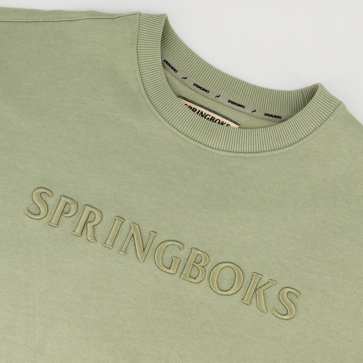 Springboks Desert Sage Crew Sweatshirt - Premium Cotton French Terry Rugby Fanwear
