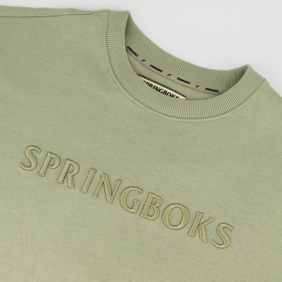 Springboks Desert Sage Crew Sweatshirt - Premium Cotton French Terry Rugby Fanwear