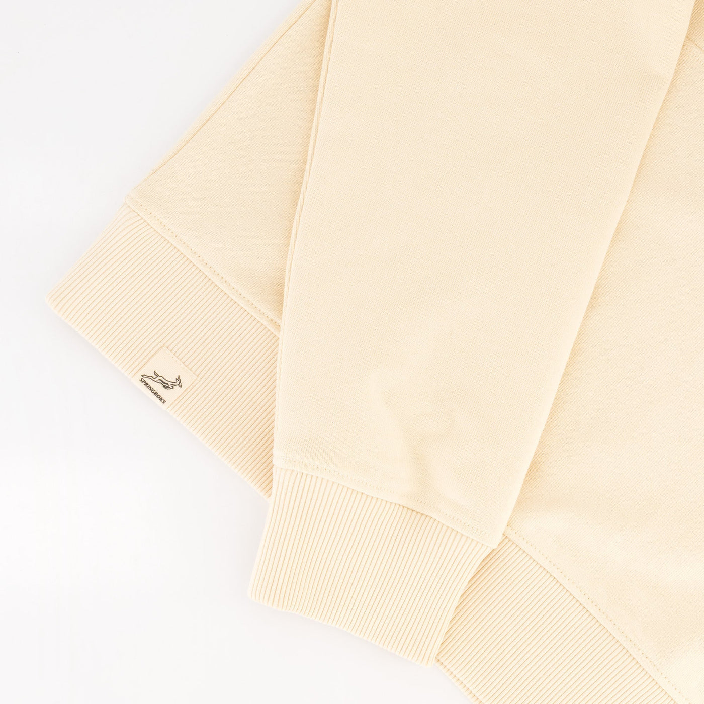 Springboks Wordmark Quarter Zip Sweatshirt: Premium Ivory French Terry Comfort