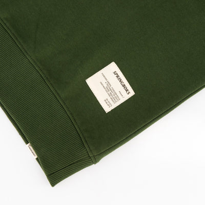 Springboks Wordmark Military Olive Quarter Zip Sweatshirt Heavyweight French Terry