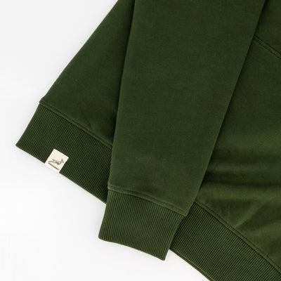 Springboks Wordmark Military Olive Quarter Zip Sweatshirt Heavyweight French Terry