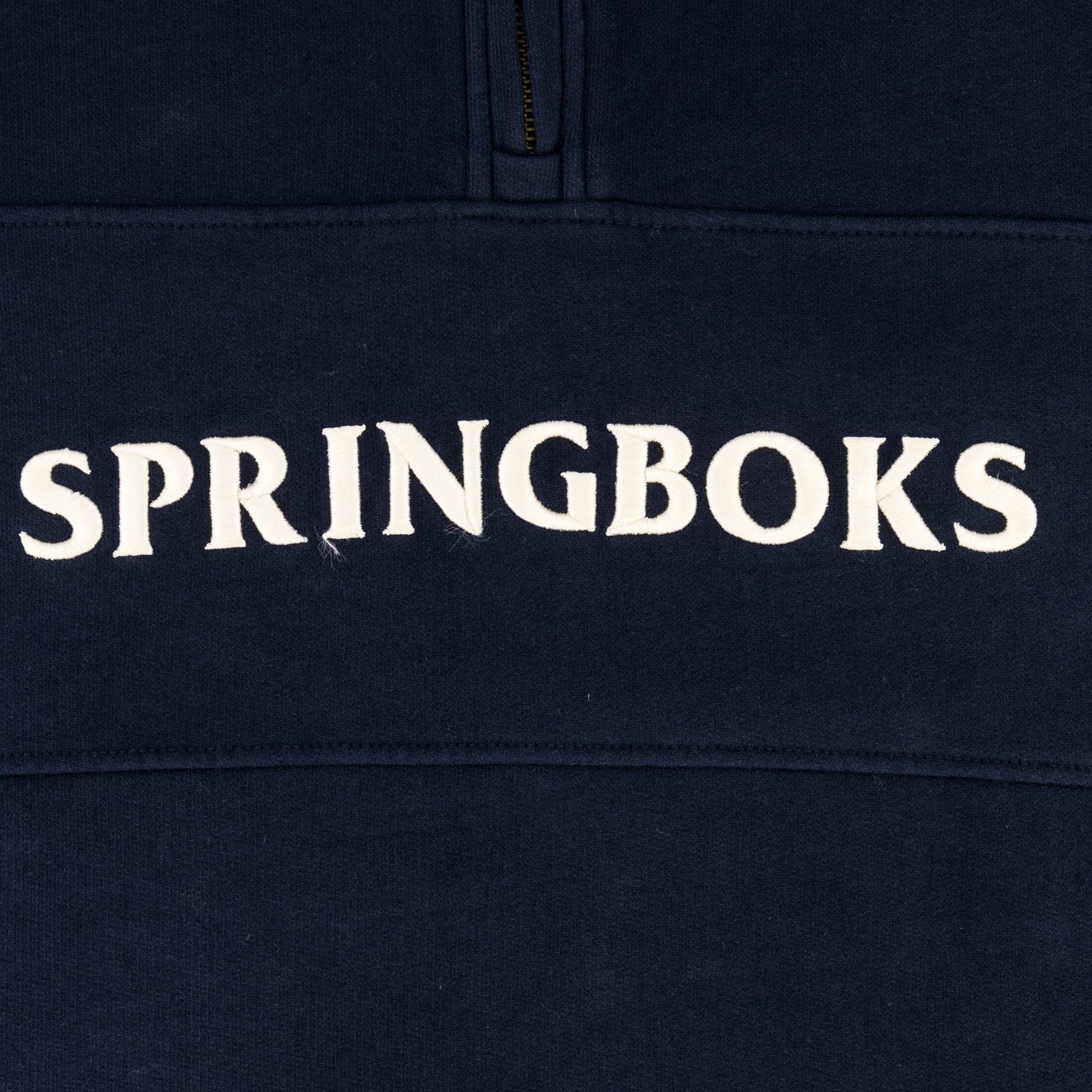 Springboks Official Navy Quarter-Zip Sweatshirt: Heavyweight French Terry Cotton Comfort