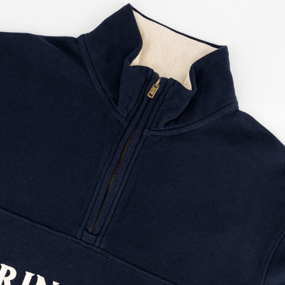 Springboks Official Navy Quarter-Zip Sweatshirt: Heavyweight French Terry Cotton Comfort