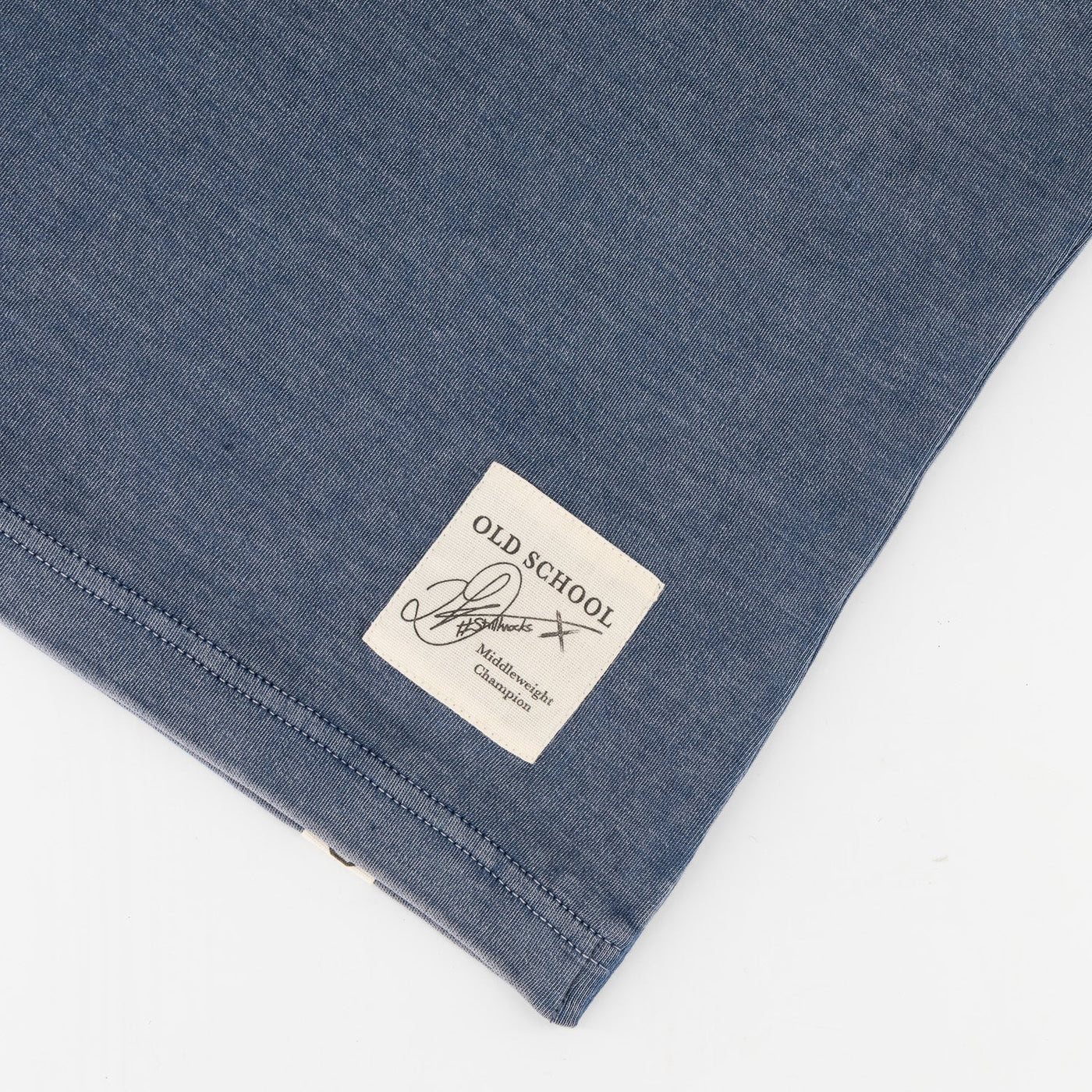 Stillknocks Men's Acid Wash Boxy Fit Crewneck Tee - Faded Denim Cotton Comfort