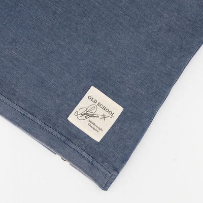 Stillknocks Men's Acid Wash Boxy Fit Crewneck Tee - Faded Denim Cotton Comfort