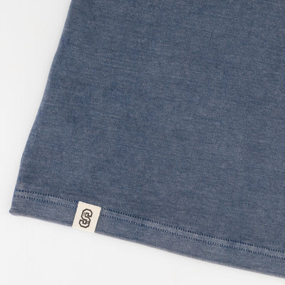 Stillknocks Men's Acid Wash Boxy Fit Crewneck Tee - Faded Denim Cotton Comfort