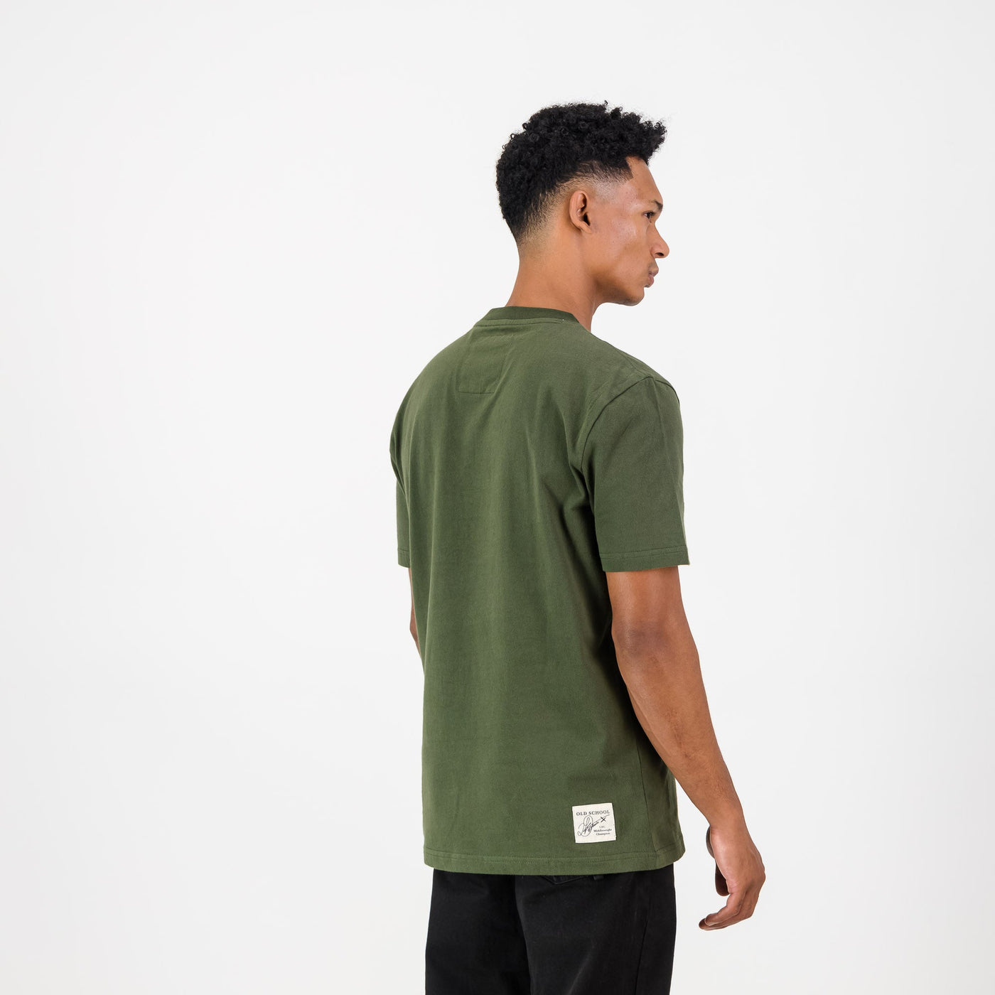 Stillknocks Built Different Crew Tee Military Olive Sueded Cotton Legends Fight Pack