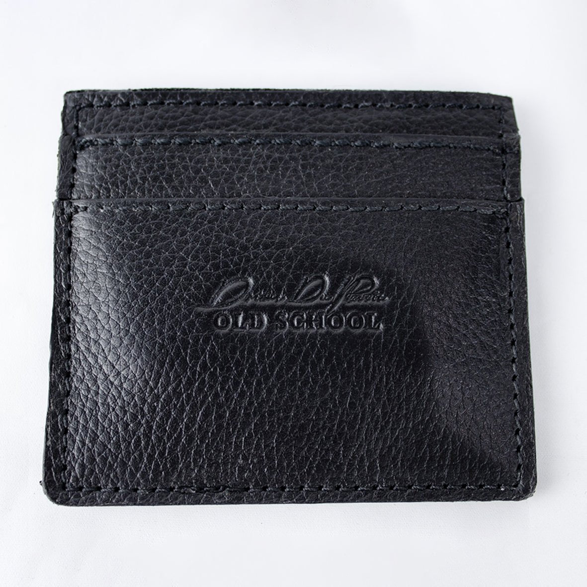 Stillknocks Premium Pebbled Leather Card Holder – Sleek Black Minimalist Design