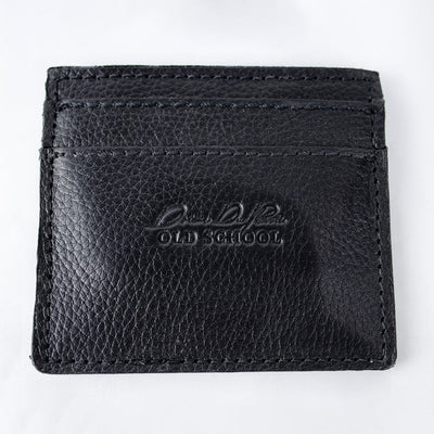 Stillknocks Premium Pebbled Leather Card Holder – Sleek Black Minimalist Design