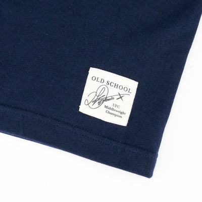 Stillknocks S-Knocks Boxy Crew Tee: Heavyweight Navy Cotton with Iconic Fighter Prints
