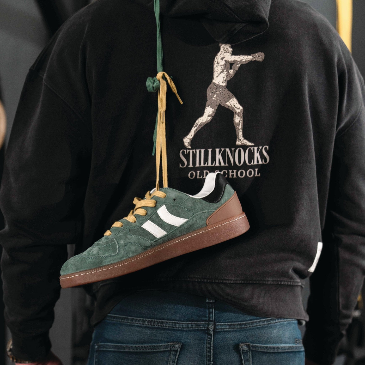 Limited-Edition Stillknocks Coolway Old School Forest Green Suede Sneakers