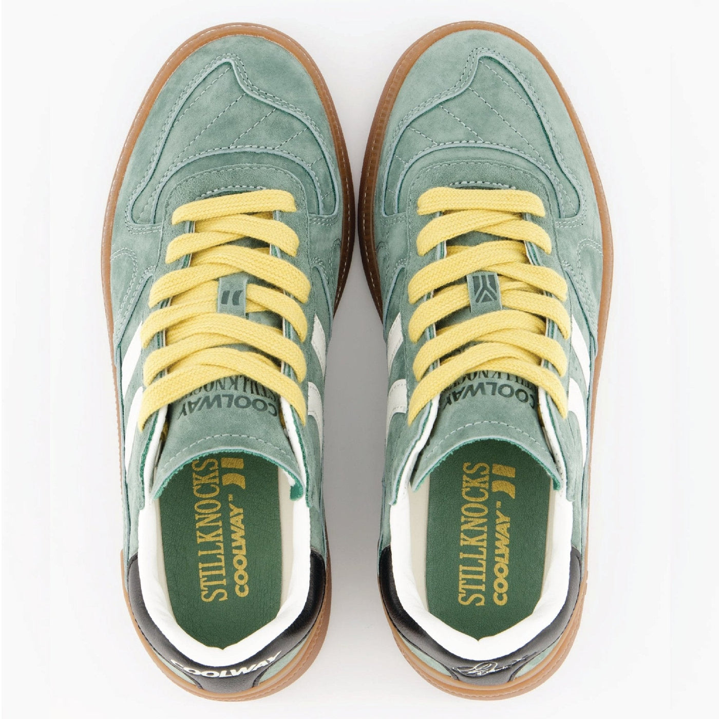 Limited-Edition Stillknocks Coolway Old School Forest Green Suede Sneakers