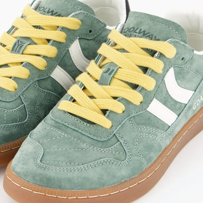 Limited-Edition Stillknocks Coolway Old School Forest Green Suede Sneakers