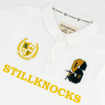 Stillknocks Real DDP Short Sleeve Polo Shirt - Premium Cotton Pique White