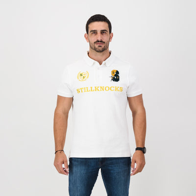 Stillknocks Real DDP Short Sleeve Polo Shirt - Premium Cotton Pique White