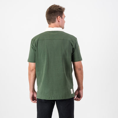 Stillknocks Rugby Jersey: Premium Military Olive Cotton, Champion Tribute, Enhanced Embroidery