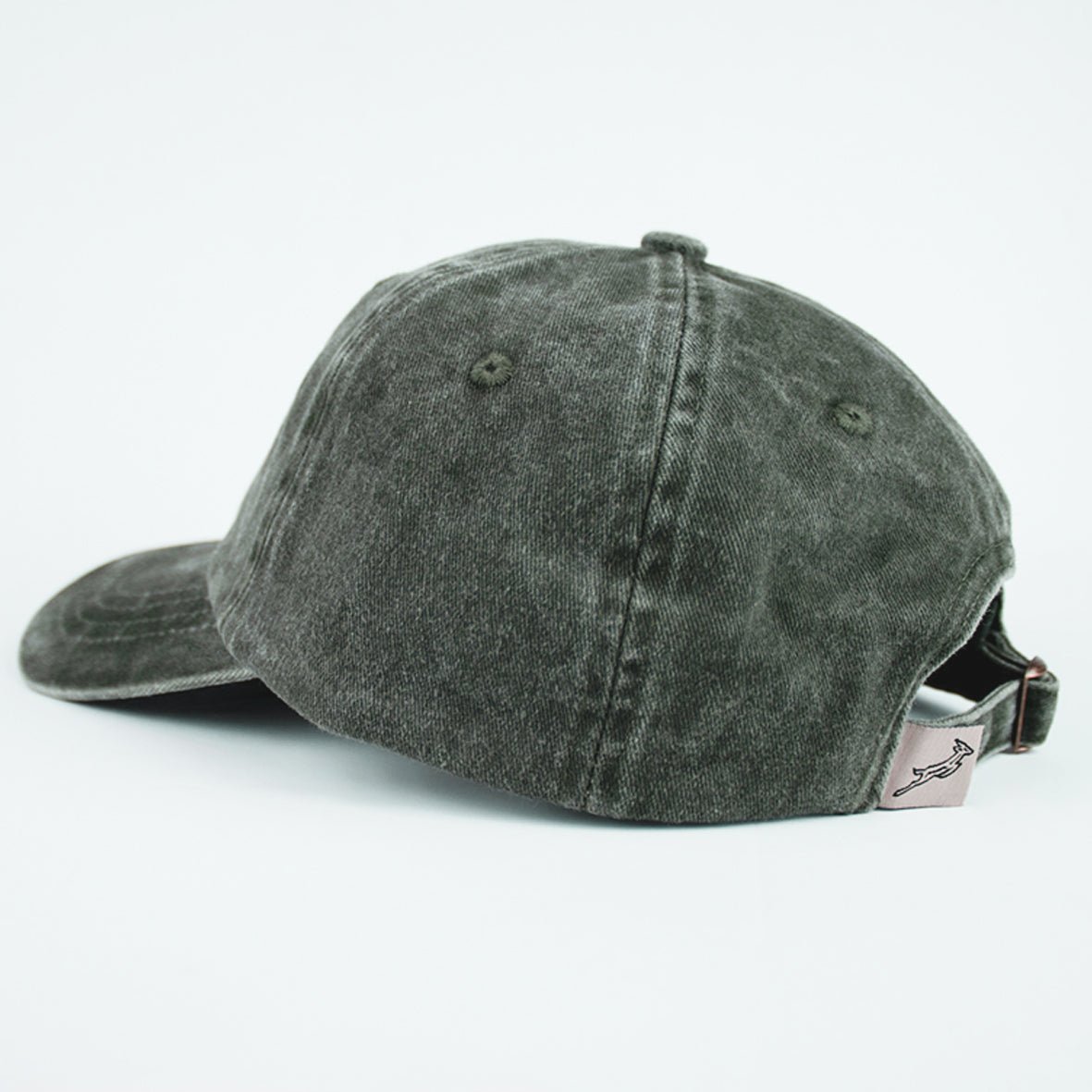 Vintage Distressed Cotton Springbok Dad Cap - Military Olive Green Rugby Fan Hat
