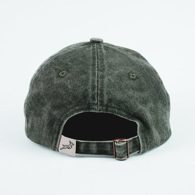 Vintage Distressed Cotton Springbok Dad Cap - Military Olive Green Rugby Fan Hat