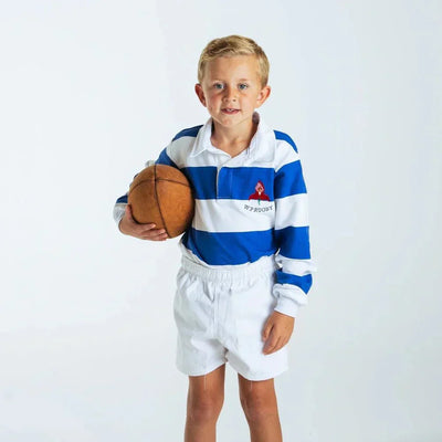Youth Western Province Rugby Long Sleeve Polo Jersey - Classic Blue Cotton